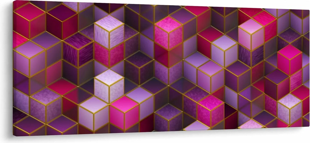 Obraz fialových kociek (120x50 cm)