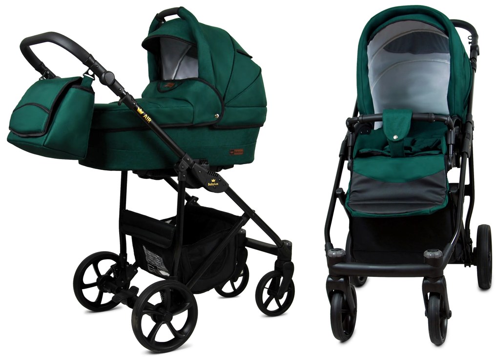 Detský kočík 3v1 BabyLux AIR ALU Bottle Green