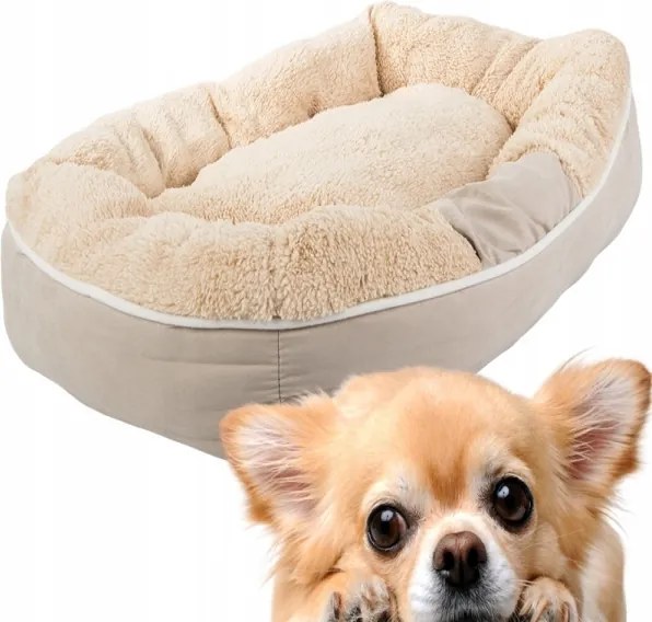 Pelech pre psa / mačku L - Kožúšok - hnedo-béžová