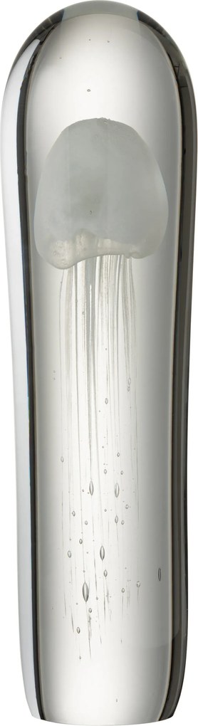 Sklenené ťažítko s bielou medúzou L - 11,5 * 11,5 * 40,5 cm
