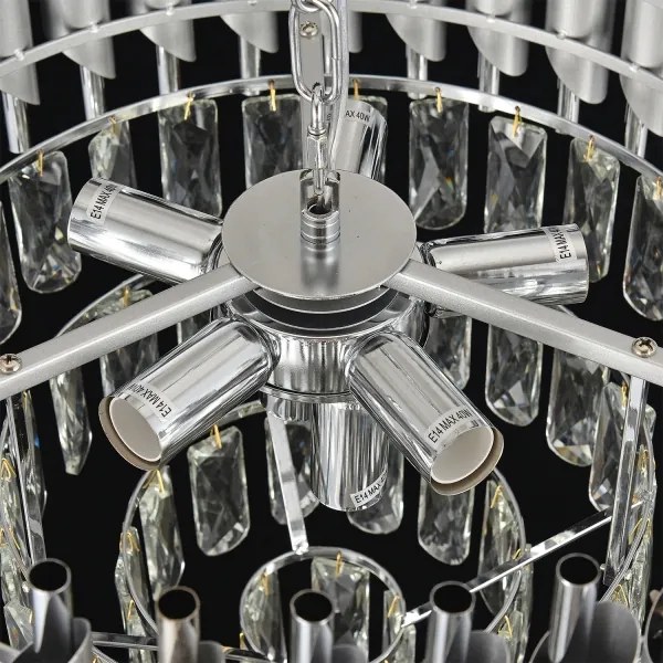 Brilagi - Luster na reťazi ECLIPSE 7xE14/10W/230V pr. 48 cm strieborný