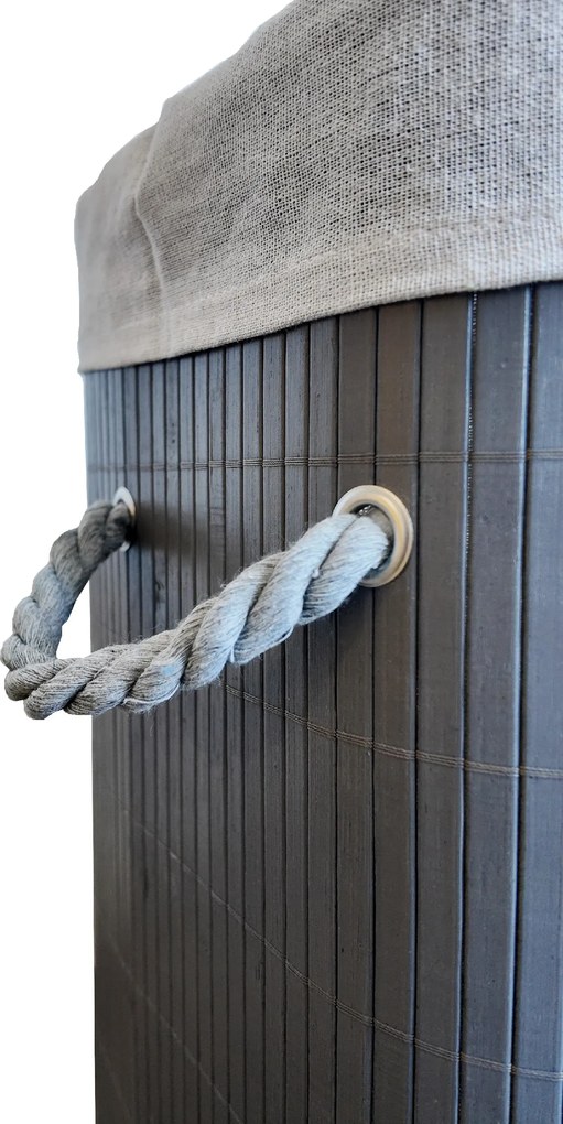 TRENDIE Bambusový kôš na prádlo 72l šedý + DARČEK