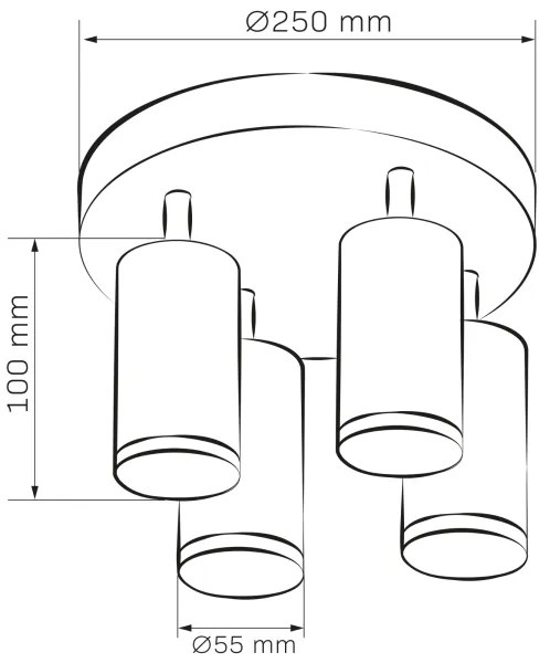 LED RGBW stmievateľné kúpeľňové bodové svietidlo TURYN 4xGU10/6,5W/230V IP44 biela