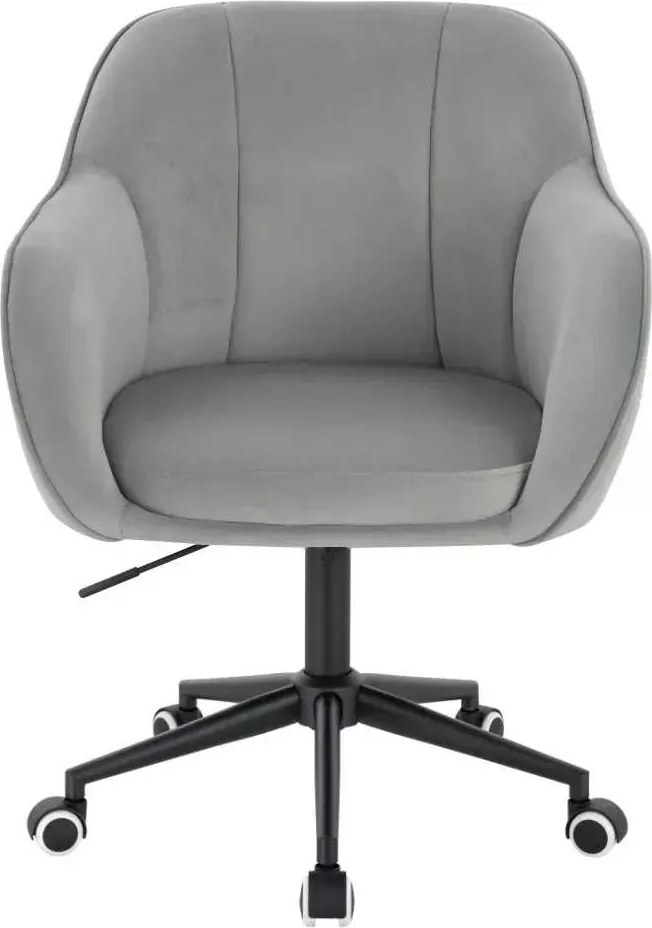 LuxuryForm DESIGN Stolička AVOLA VELUR na čiernej podstave s kolieskami - svetlo šedá