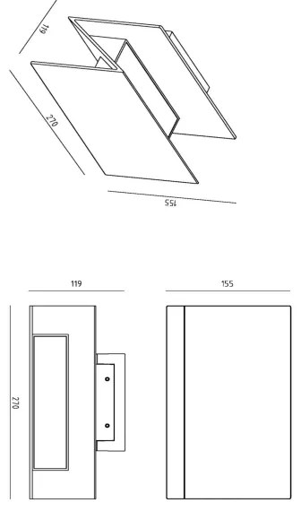 Lucide 28802/15/30-LED Vonkajšie nástenné svietidlo SWINDON LED/16W/230V IP54černá