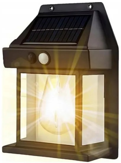 Solárna záhradná nástenná lampa Solar Interaction YX-777 - čierna
