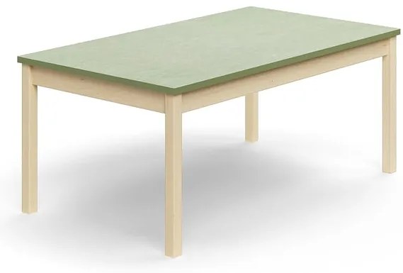 Stôl DECIBEL, 1400x800x590 mm, akustické linoleum, breza/zelenošedá