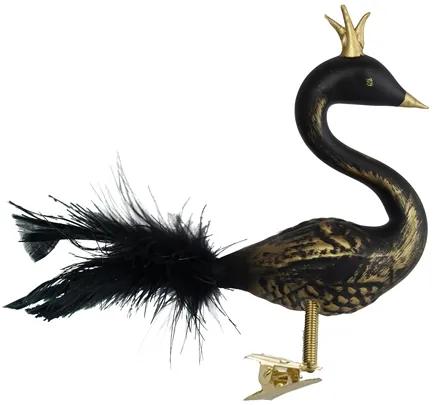 Labuť černá bronzový dekor s korunkou