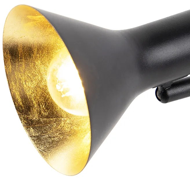 Moderná stolná lampa čierna so zlatom 1-svetlo - Magno