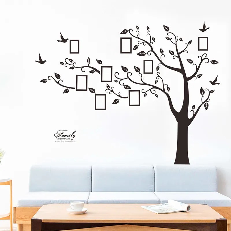 Samolepka na stenu "Velký strom s fotkami - ľavý" 172x219 cm