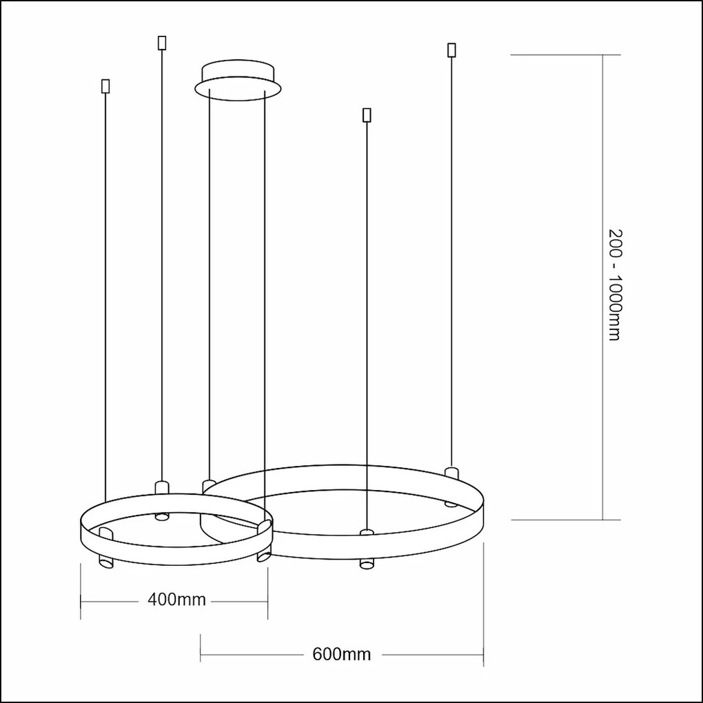 Závesné LED svietidlo Elegance, 2x LED 72w, 4000k, g