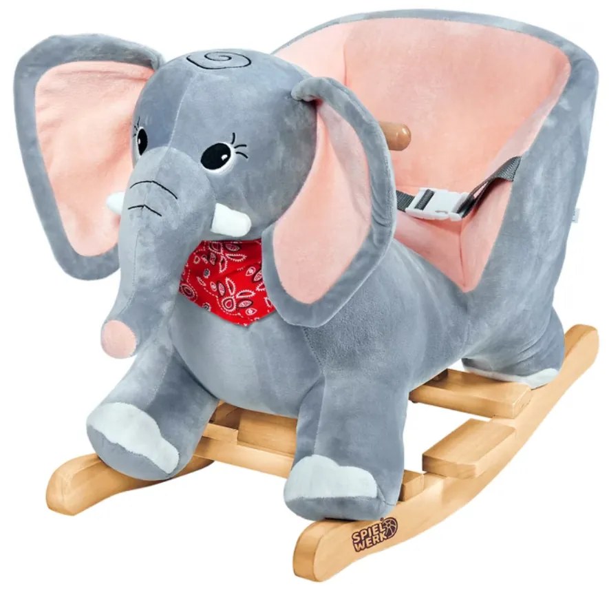 Hojdacia hračka slon VICTOR s bezpečnostným pásom, šedá Spielwerk