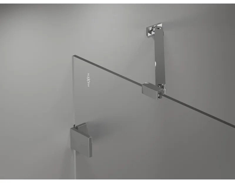 Mexen Lunar Duo výklopný sprchový kút 120 x 85 cm, 8mm číre sklo, chrómový profil, 834-120L-085P-01-00