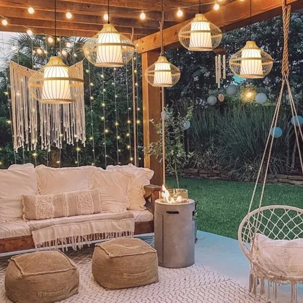 Immax 08256L - Luster na lanku PINCHOS 1xE27/40W/230V pr. 40 cm bambus