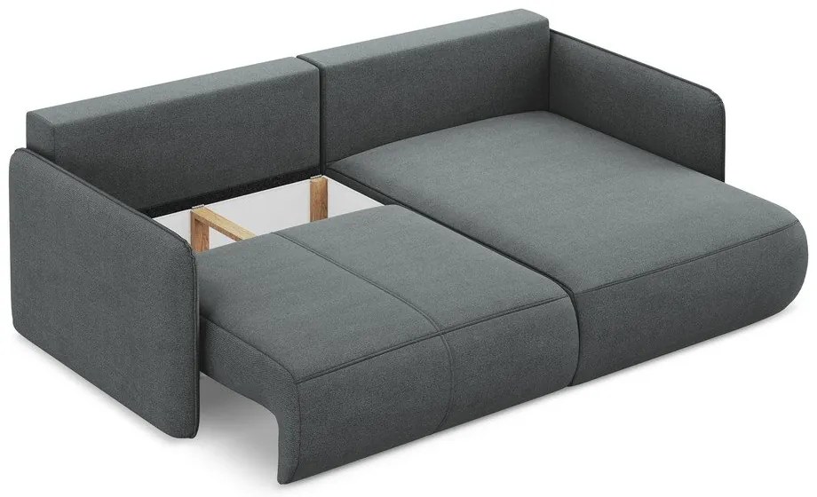 Sivá rozkladacia/s úložným priestorom rohová pohovka (pravý roh) Nanea – Makamii