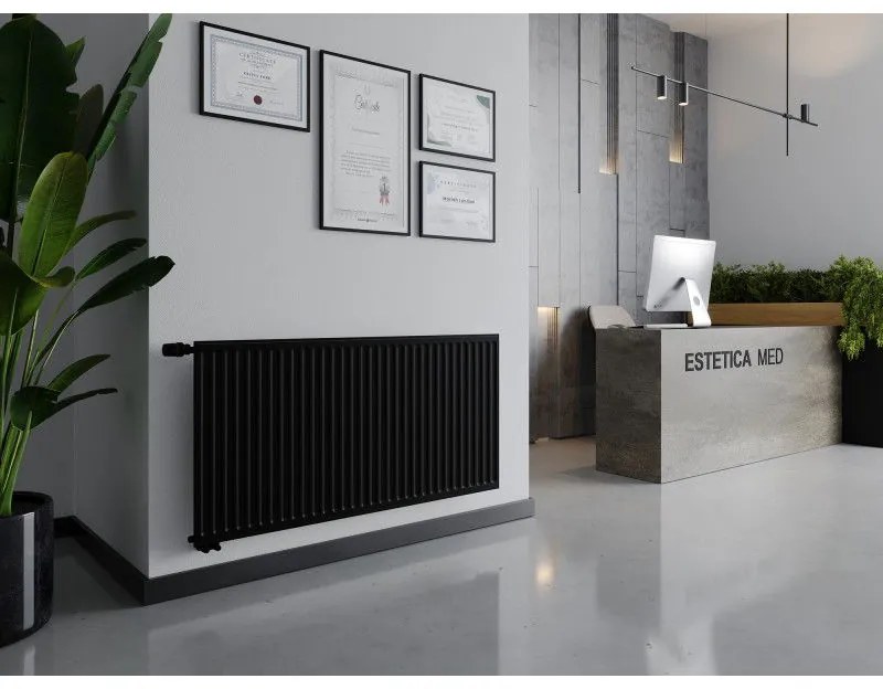 Mexen Hygiene CVH10, panelový radiátor 500 x 600 mm, spodné pripojenie, 318 W, čierna, W610H-050-060-70