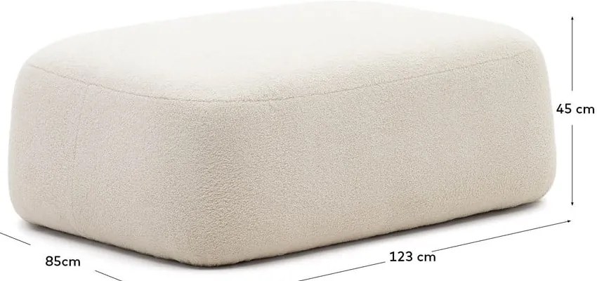 Krémový taburet z textílie buklé Martina – Kave Home