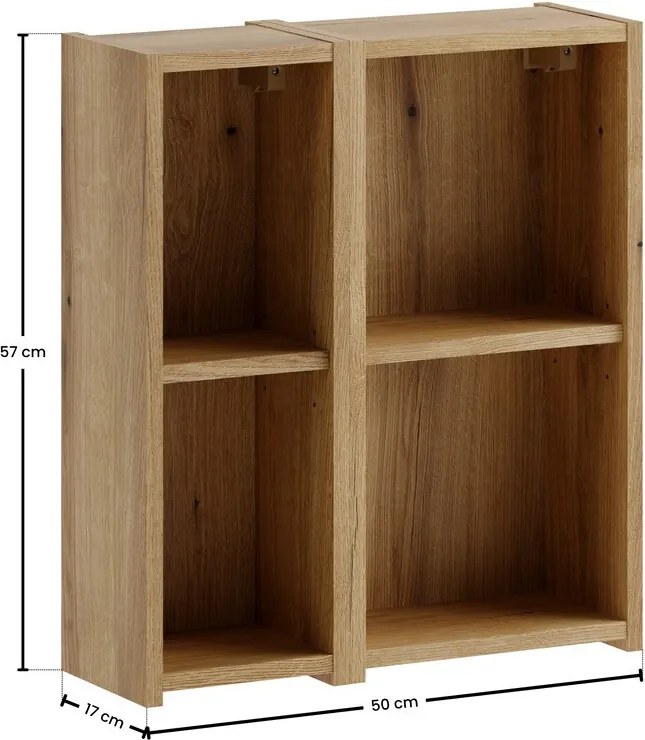 Závesný kúpeľňový regál UNI Noce 50 cm dub coast evoke