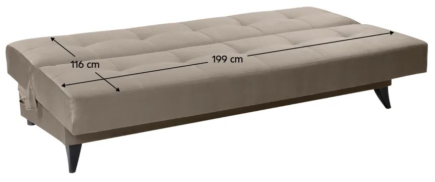 Rozkladacia pohovka s úložným priestorom, sivobéžová Taupe, URGO