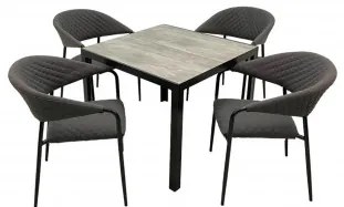 Doppler Bergamo 90x90 Melia Likatex - hliníková sedacia súprava 4+1