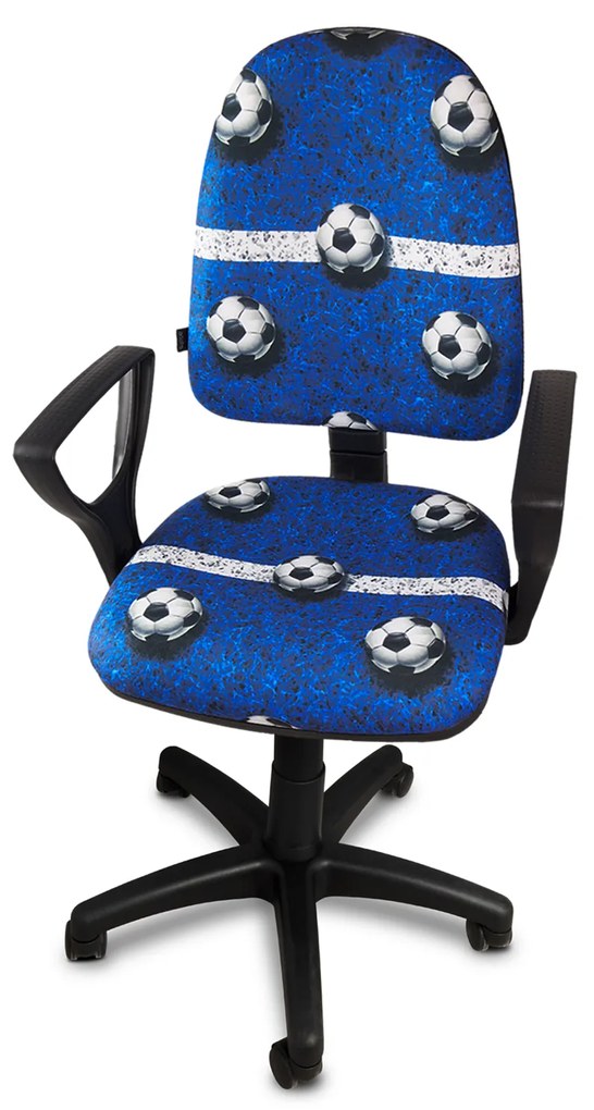 Detská otočná stolička BRANDON - FUTBAL modrá