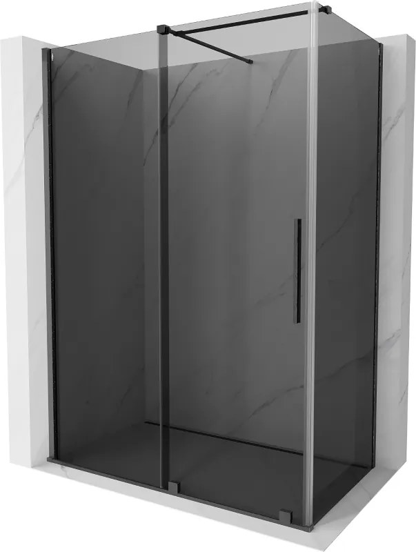 Mexen Velar, sprchový kút s posuvnými dverami 150 x 75 cm, 8mm šedé sklo, grafit brúsený, 871-150-075-41-66