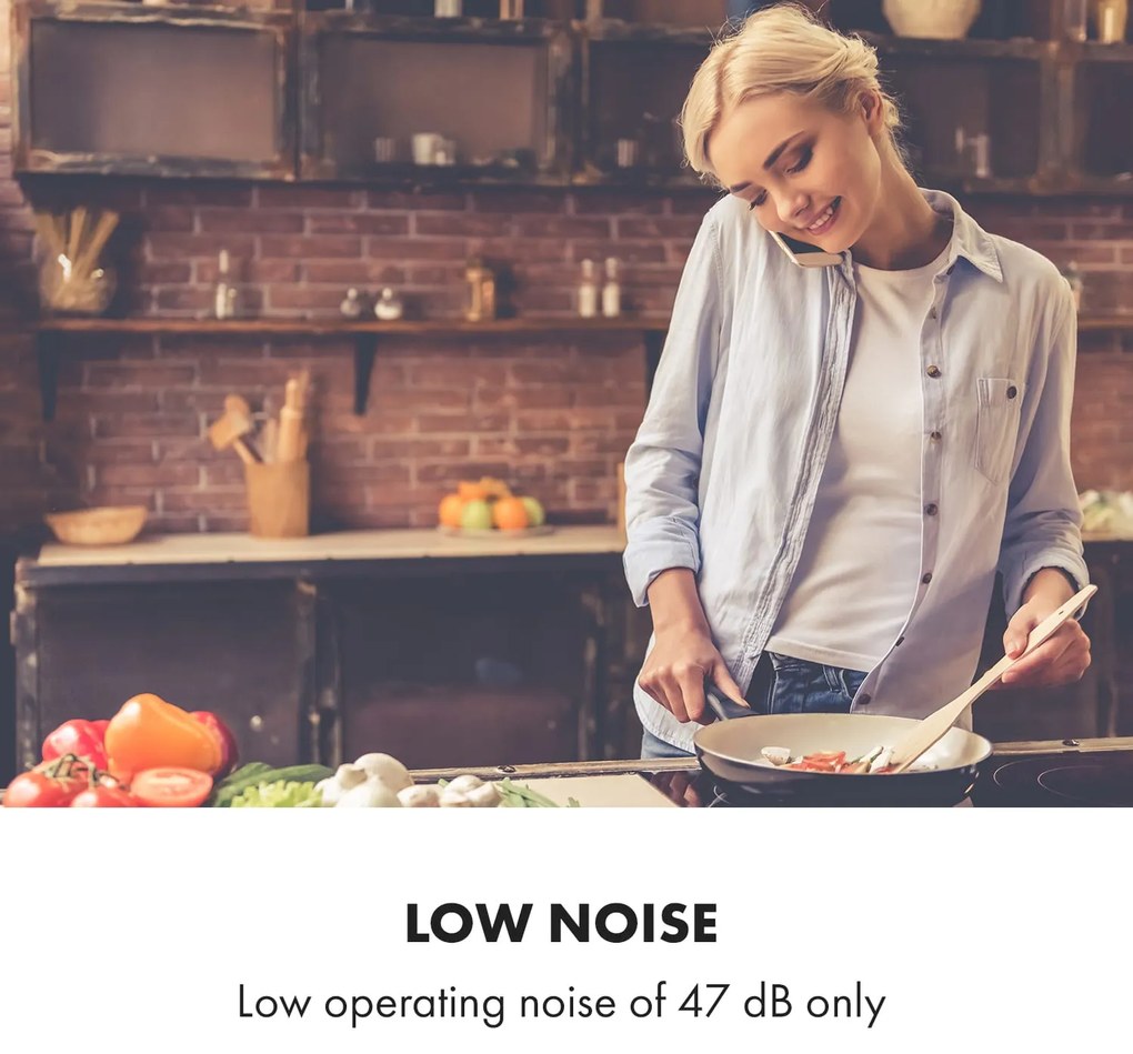 Klarstein Balzac Silent 60, digestor, 60 cm, nástenný, 604 m³/h, A, dotykové ovládanie, nehrdzavejúca oceľ