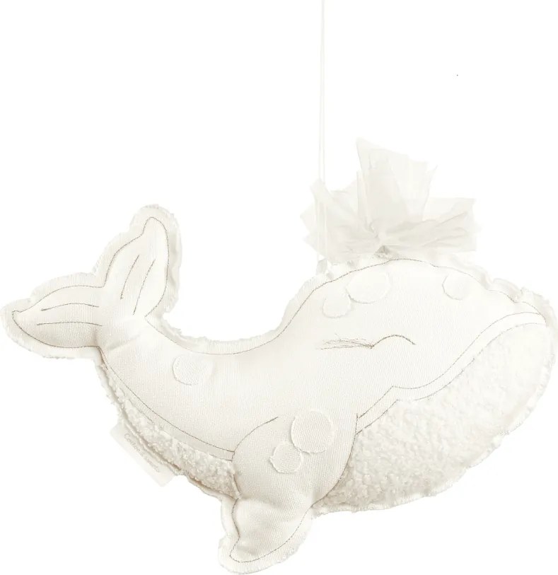 Závesná dekorácia veľryba vanilka 40x25x8cm
