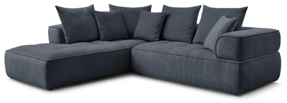 Tmavomodrá ženilková rohová pohovka (ľavý roh/do L) Whesley – Bobochic Paris