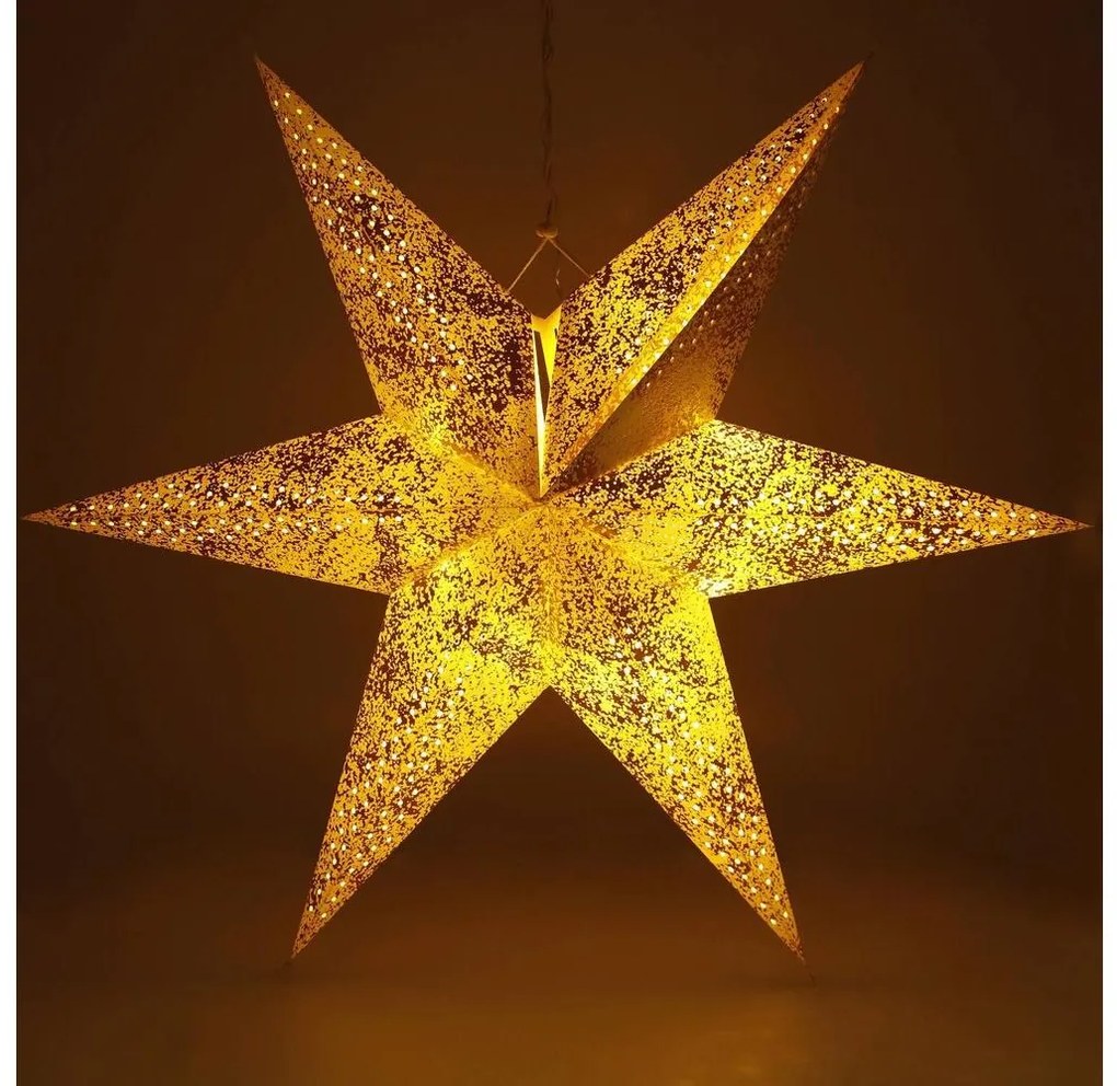 Retlux LED Vianočná dekorácia LED/3xAA hviezda zlatá FT0844