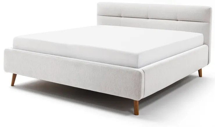 Svetlosivá čalúnená dvojlôžková posteľ s úložným priestorom s roštom 180x200 cm Lotte – Meise Möbel