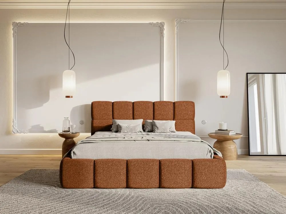 Manželská posteľ 180 cm Cirsten 180B (s roštom) (medená). Akcia -20%. Vlastná spoľahlivá doprava až k Vám domov. 1099493