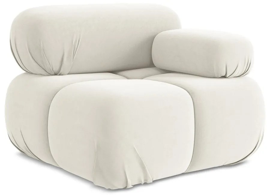 Biely zamatový modul pohovky (pravý roh) Lokua – Makamii