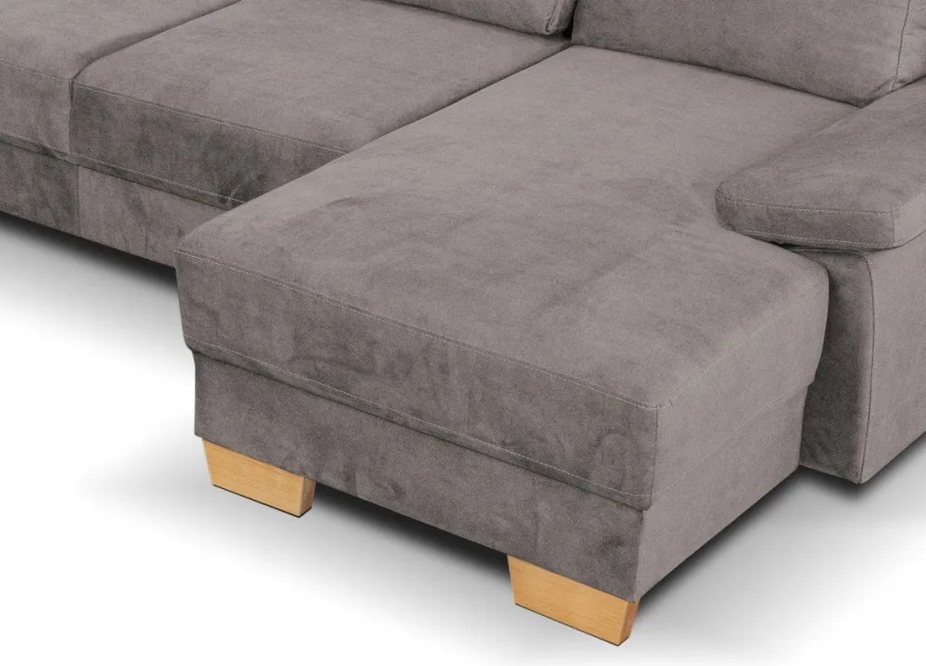 Sedacia súprava Chivas, tvar ľavé U, kamenná hnedo-šedá látka