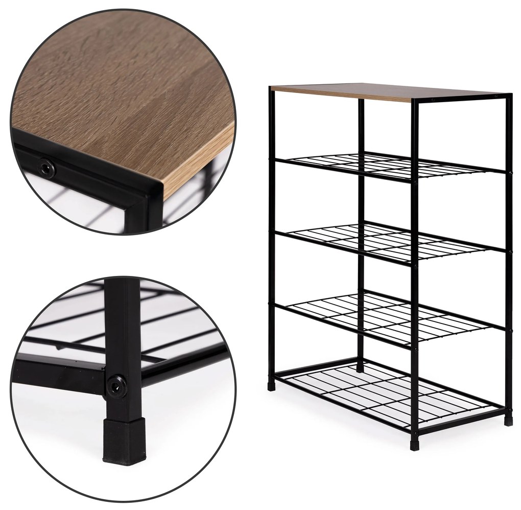 Skrinka na topánky, stojan, polica, drevená LOFT