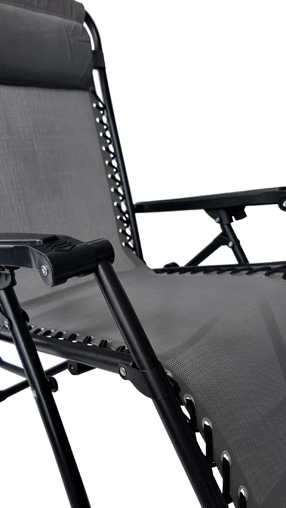 TRENDIE Záhradné ležadlo sivé