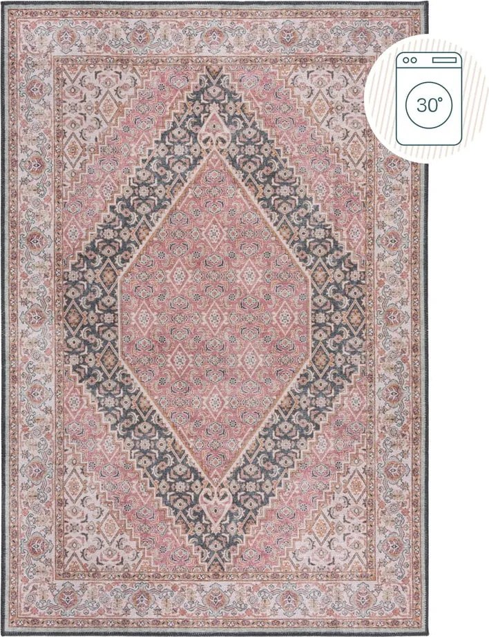 Ružový prateľný koberec 115x170 cm Briony Traditional – Flair Rugs