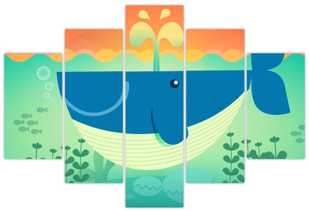Obraz - Veselá veľryba (150x105 cm)
