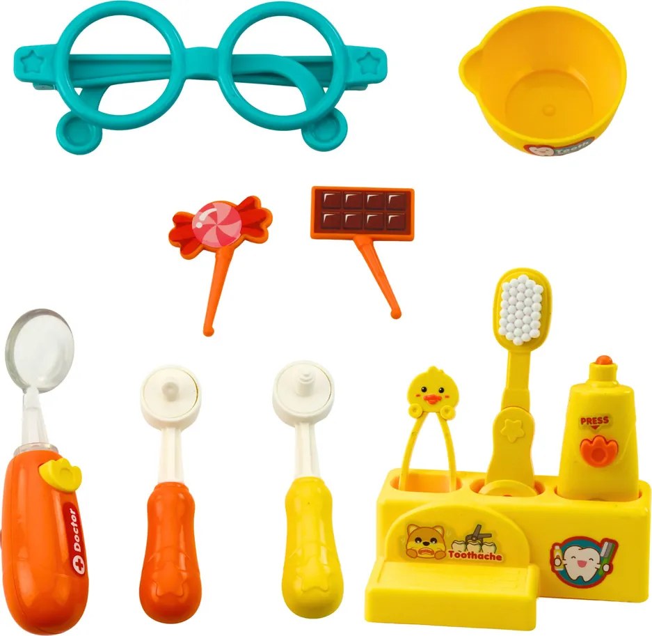 LEAN Toys Pes u zubára interaktívna hračka lekárska sada chorý zub