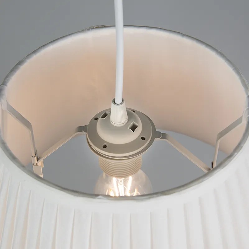 Retro závesné svietidlo biele 35 cm - Plisse