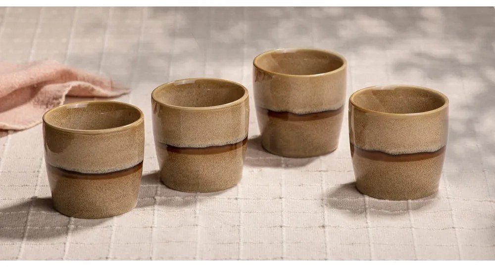 Svetlohnedé porcelánové hrnčeky na espresso v súprave 4 ks 350 ml Haven – Ladelle