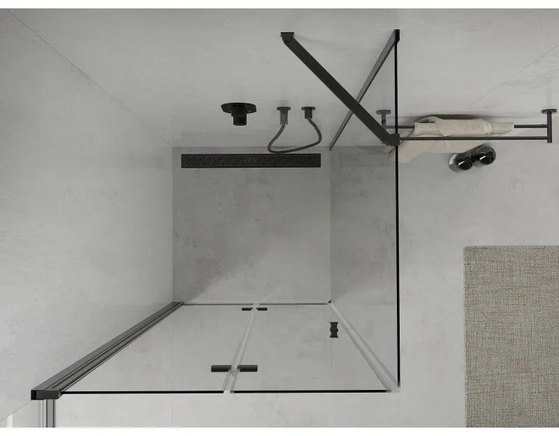 Mexen Lima sprchovací kút 80x80 cm, priehľadná, čierna, 856-080-080-70-00
