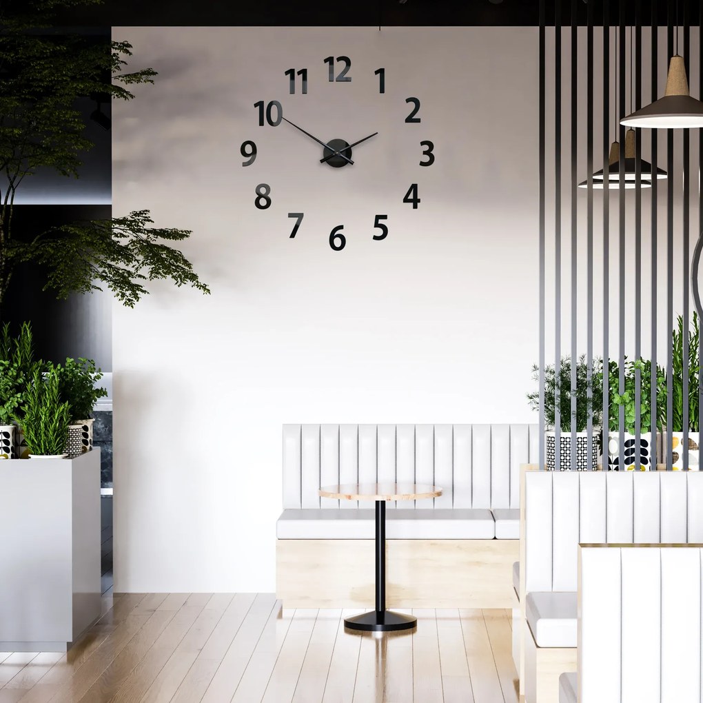 Nástěnné samolepící hodiny Amadeus 75 cm černé