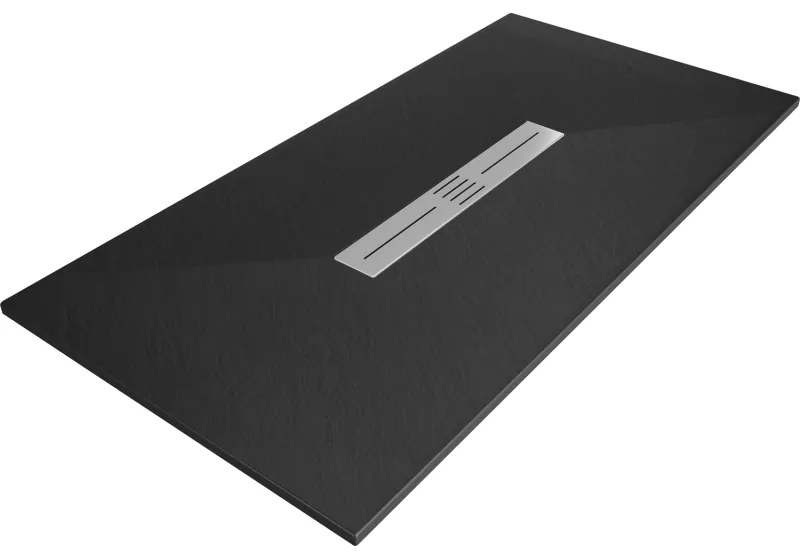 Mexen Toro, SMC obdĺžniková sprchová vanička 180 x 80 cm, čierna matná, 43708018