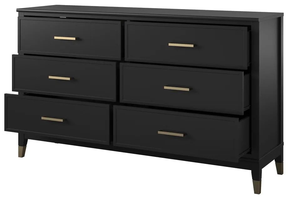 Čierna komoda CosmoLiving by Cosmopolitan Westerleigh, 144 x 85 cm