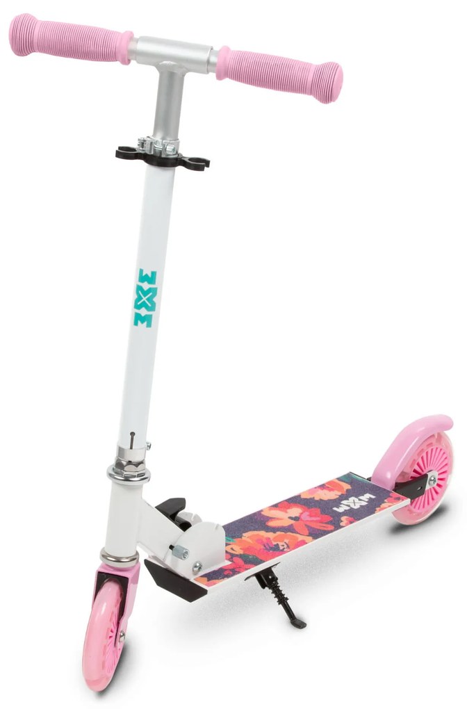 Kidwell Skladacia detská kolobežka SKIPO Floral WXM s LED kolesami ABEC-7 prw-00144384