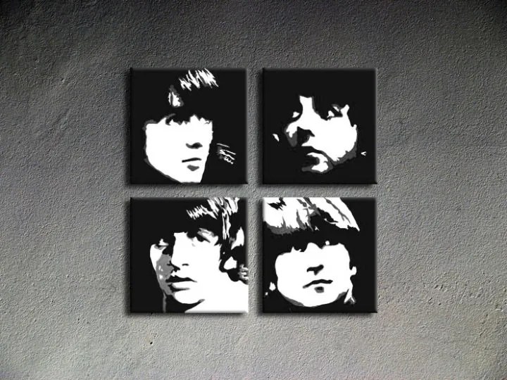 Ručne maľovaný POP Art obraz Beatles