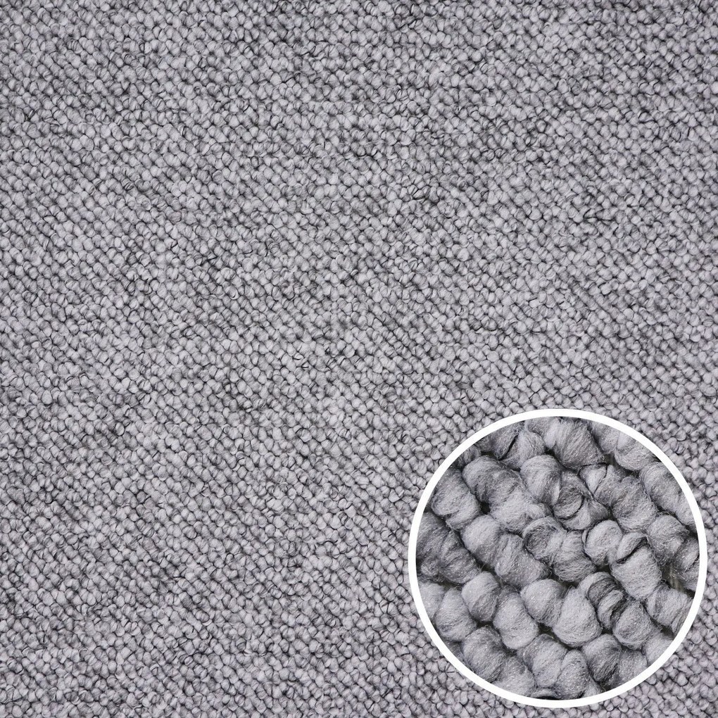 Balta, Metrážny koberec Wolly 920 šedá, na mieru, šíře 4m, šedá, filc, obývacia izba