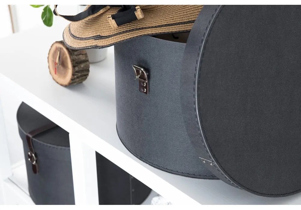 Súprava 2 čiernych škatúľ Bigso Box of Sweden Rut