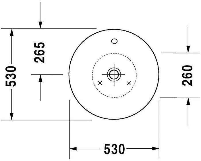 DURAVIT Starck 1 umývadlová misa bez otvoru, bez prepadu, priemer 530 mm, 0408530000